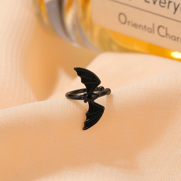 Any 4/$25! Set of 2 Black Bat Adjustable Cuff Earrings - Picture 4 of 7